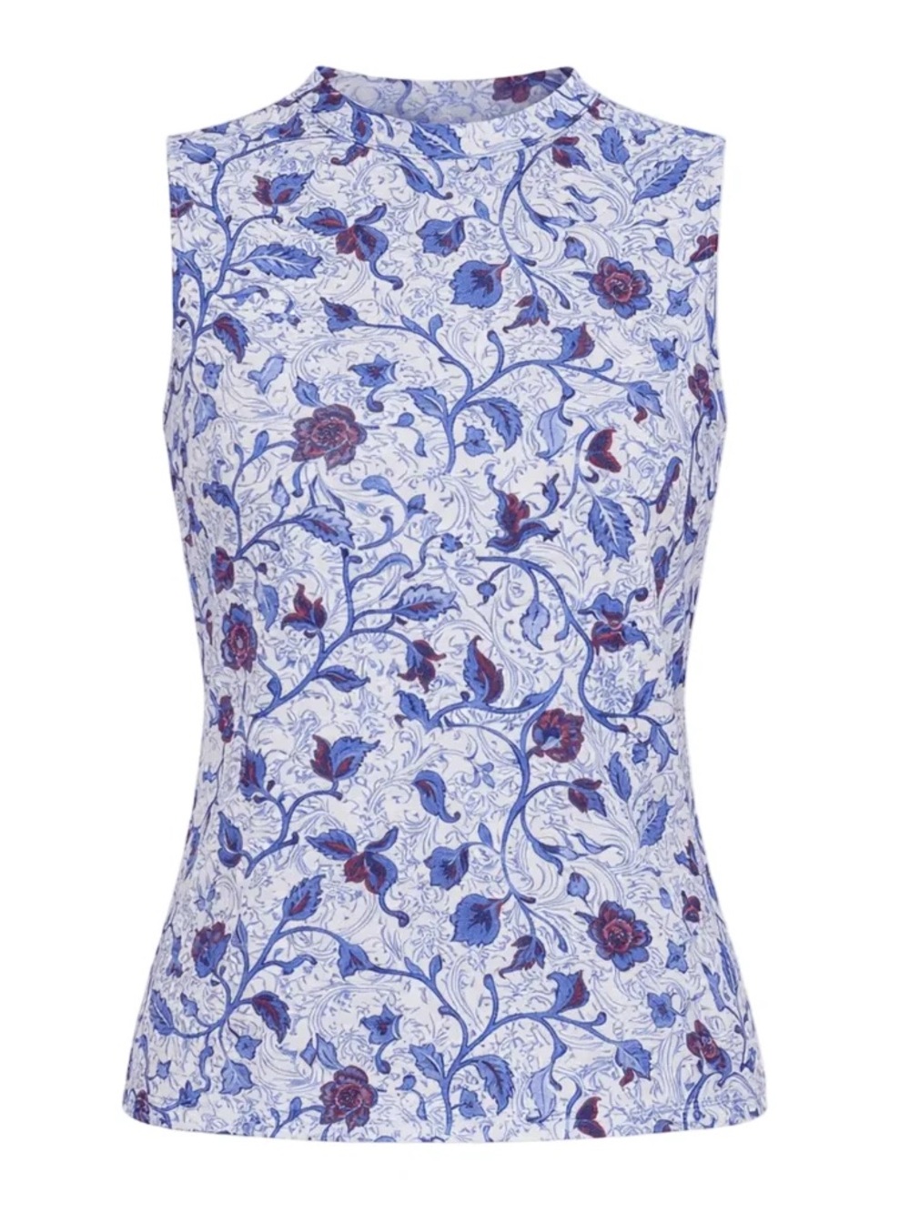 Ulla Johnson Sleeveless Blue Floral Crewneck Top